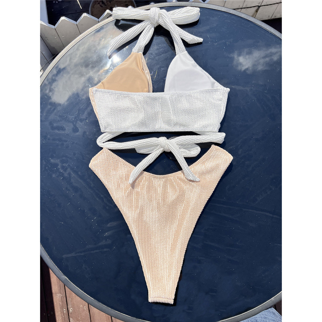 Wendy Splicing Wrinkled Crinkled Bikini