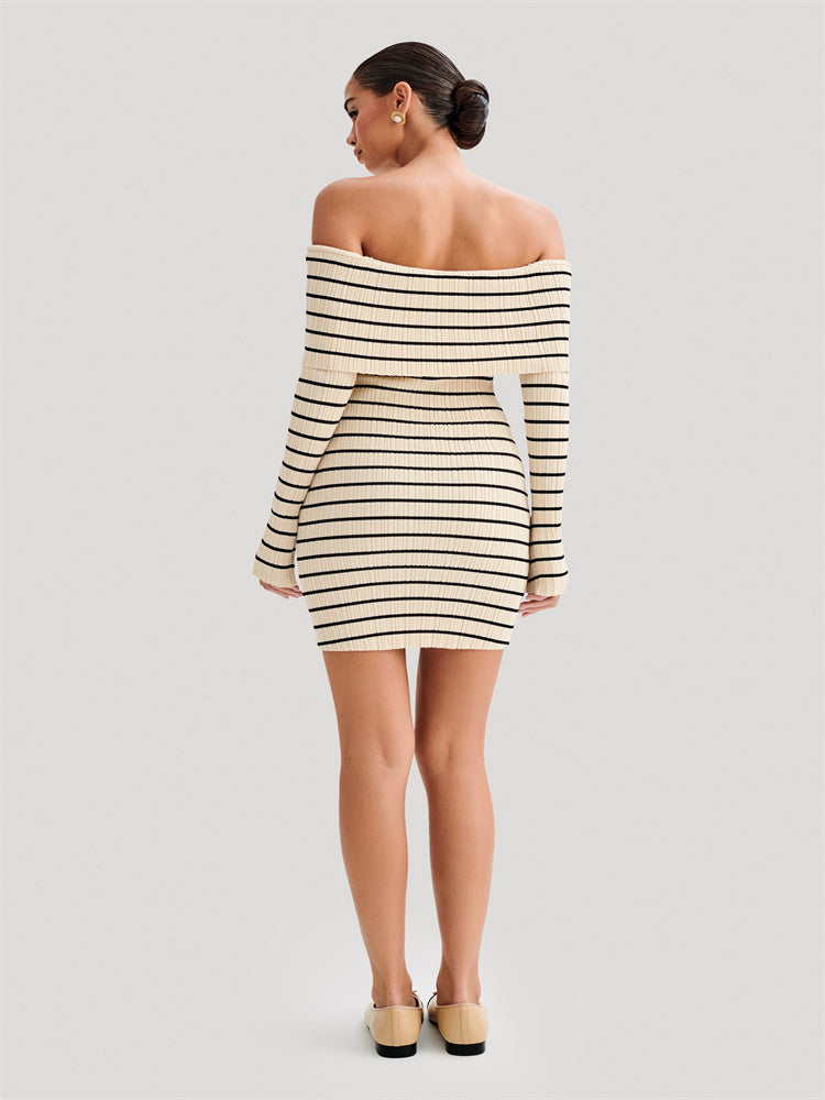 Ethel Striped Knit Sweater Mini Dress