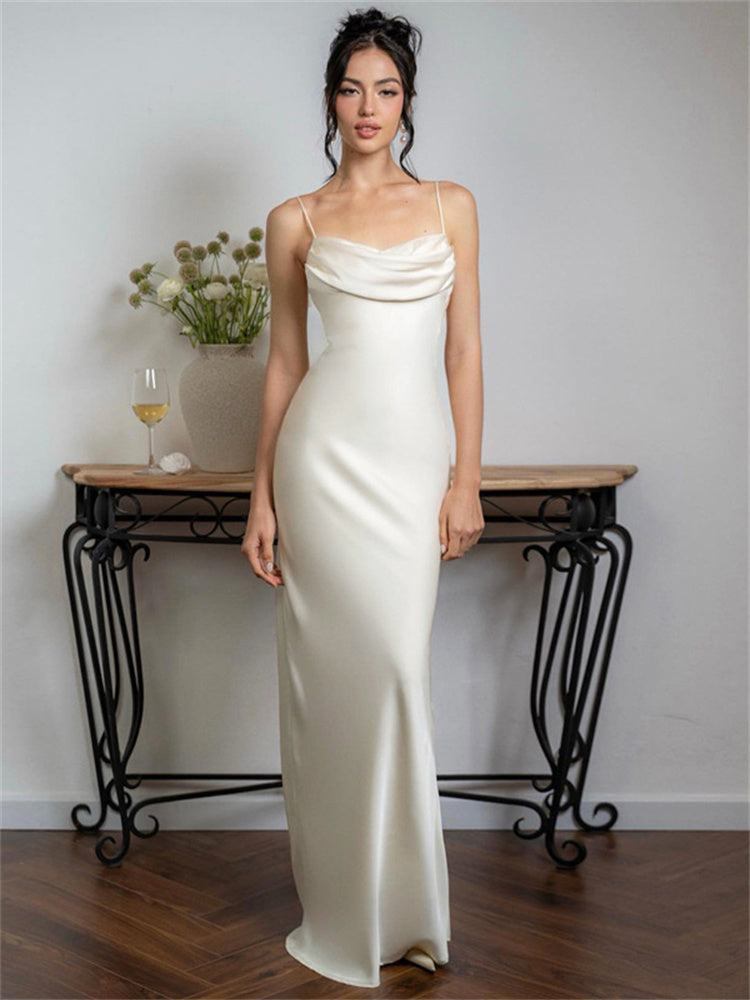 Dana Spaghetti Satin Long Dress