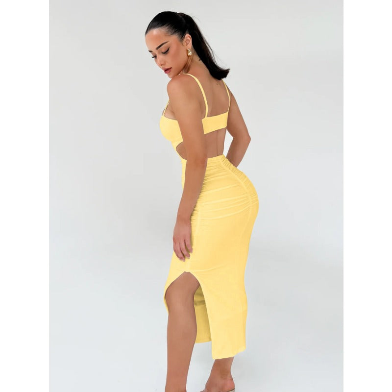 Sharon Backless Cut Out Bodycon Maxi Dress