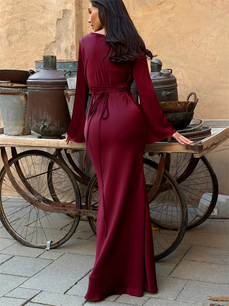 Grace Satin Bandage Maxi Dress