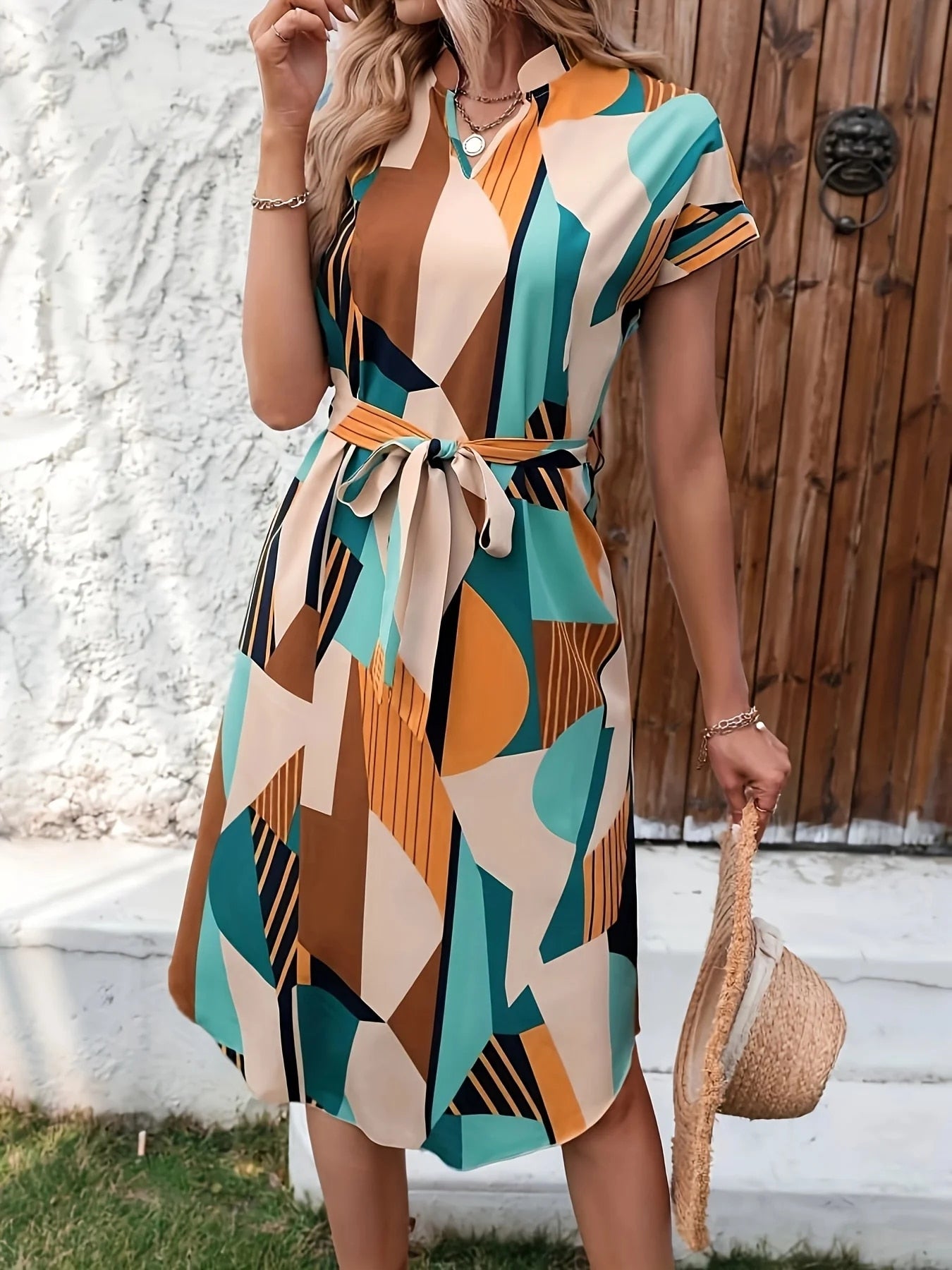 Jenna Cross-Border Summer Full Print Dress