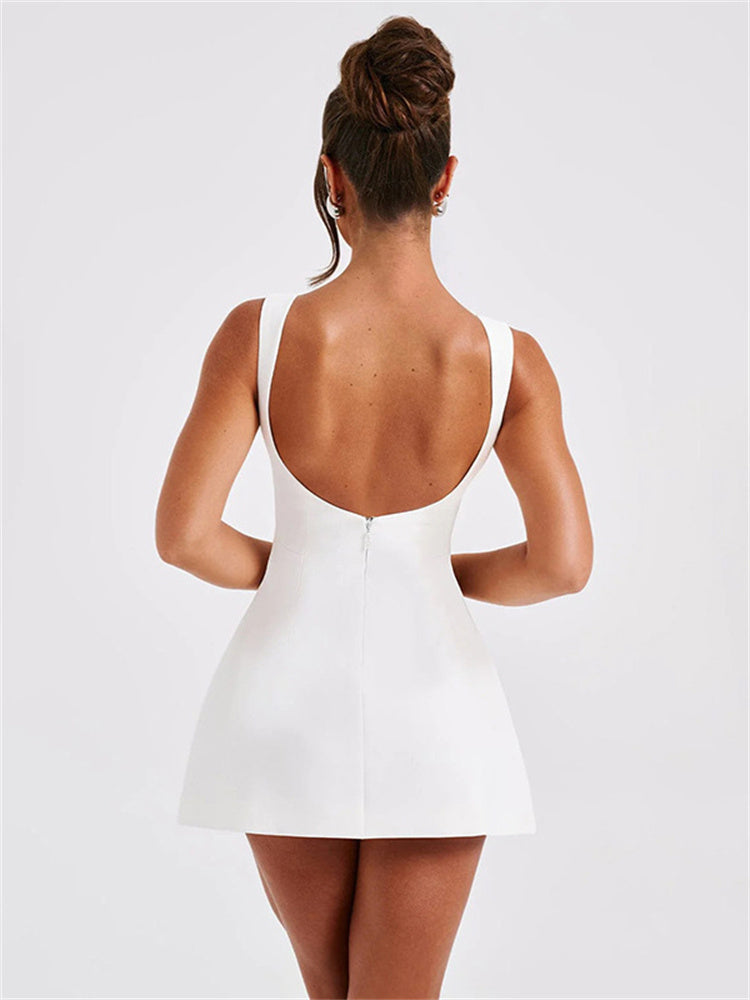 Audrey Backless Slim Mini Dress