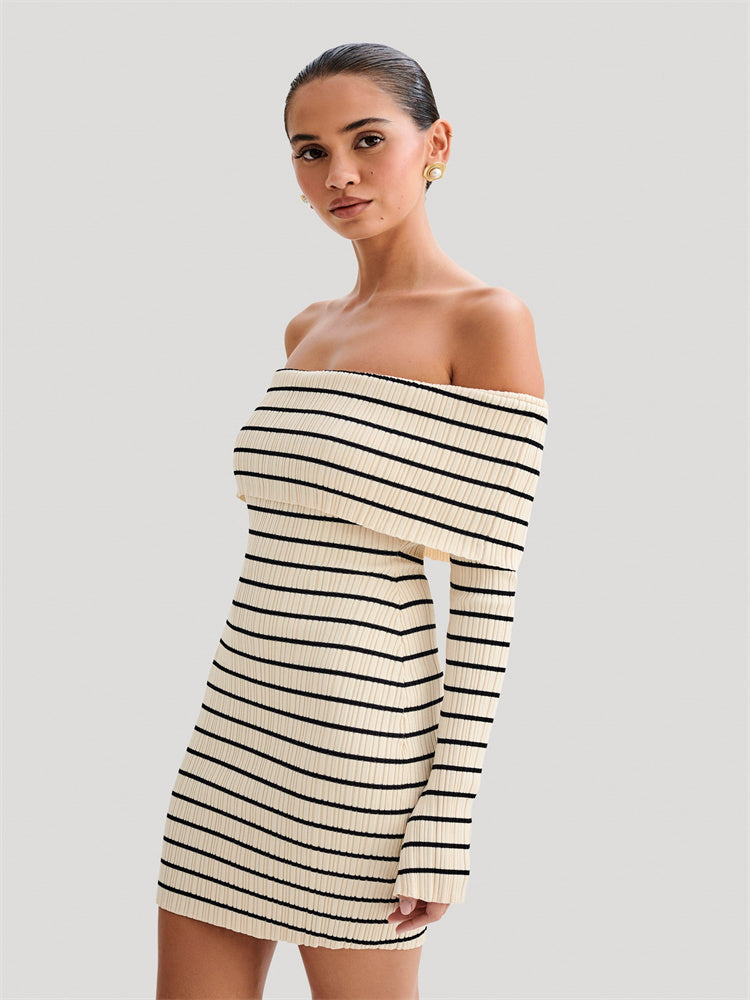 Ethel Striped Knit Sweater Mini Dress