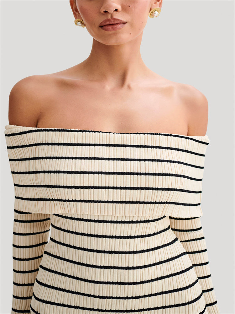 Ethel Striped Knit Sweater Mini Dress