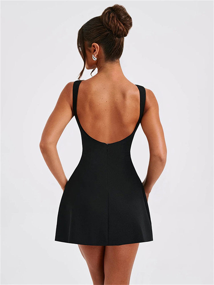 Audrey Backless Slim Mini Dress