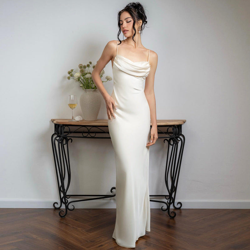 Dana Spaghetti Satin Long Dress