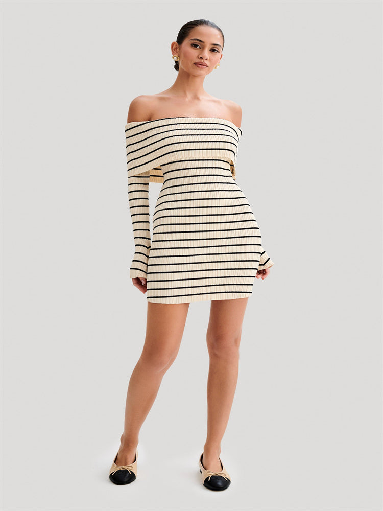 Ethel Striped Knit Sweater Mini Dress