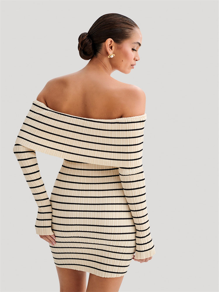 Ethel Striped Knit Sweater Mini Dress