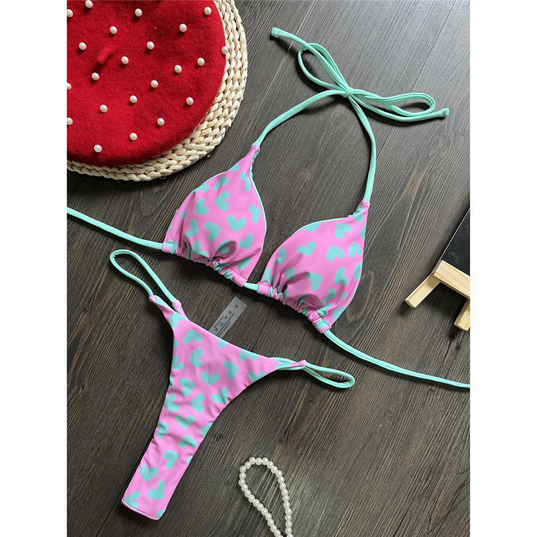 Eva Love Printed Extreme Mini Micro Thong Bikini