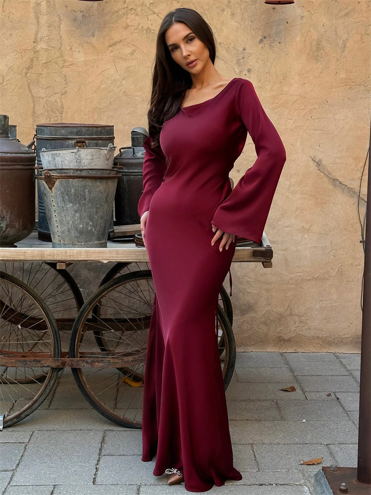 Grace Satin Bandage Maxi Dress