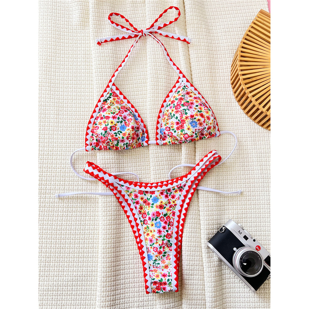 Hannah Sexy Floral Printed Halter Bikini