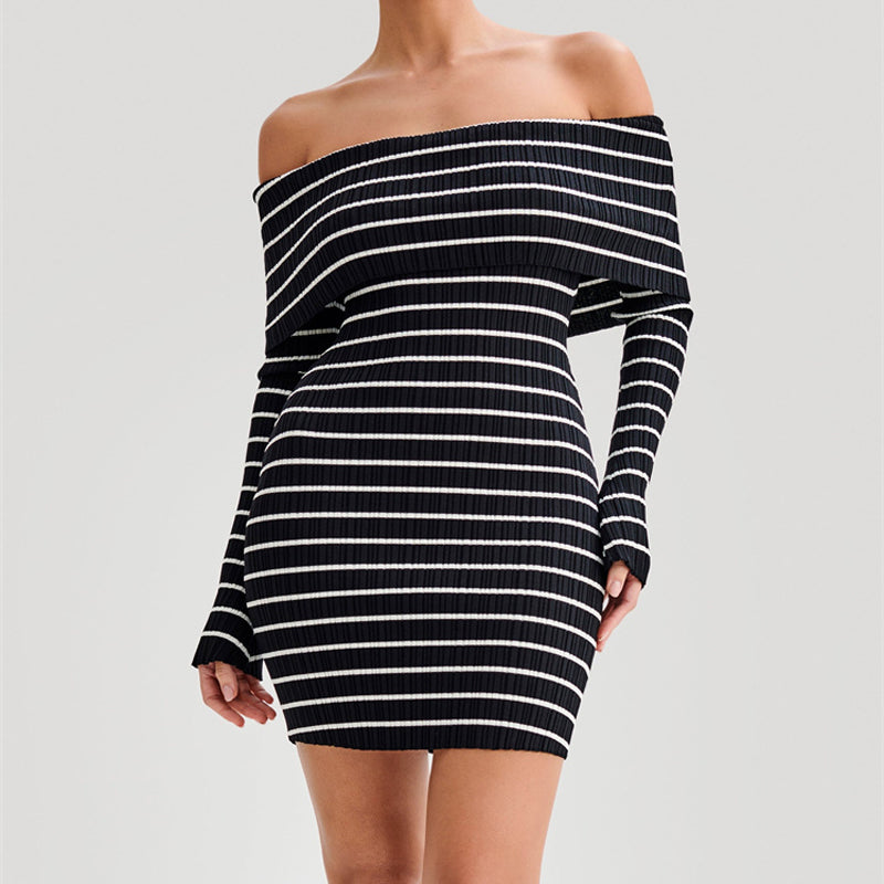 Ethel Striped Knit Sweater Mini Dress