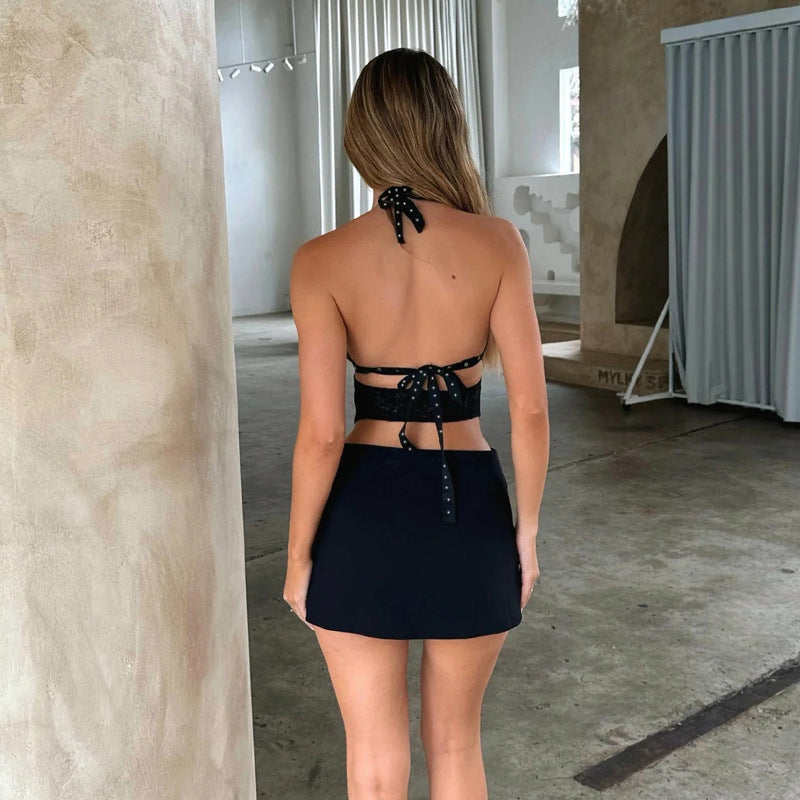 Monica Backless Halter Mini Dress