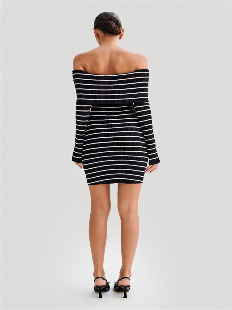 Ethel Striped Knit Sweater Mini Dress