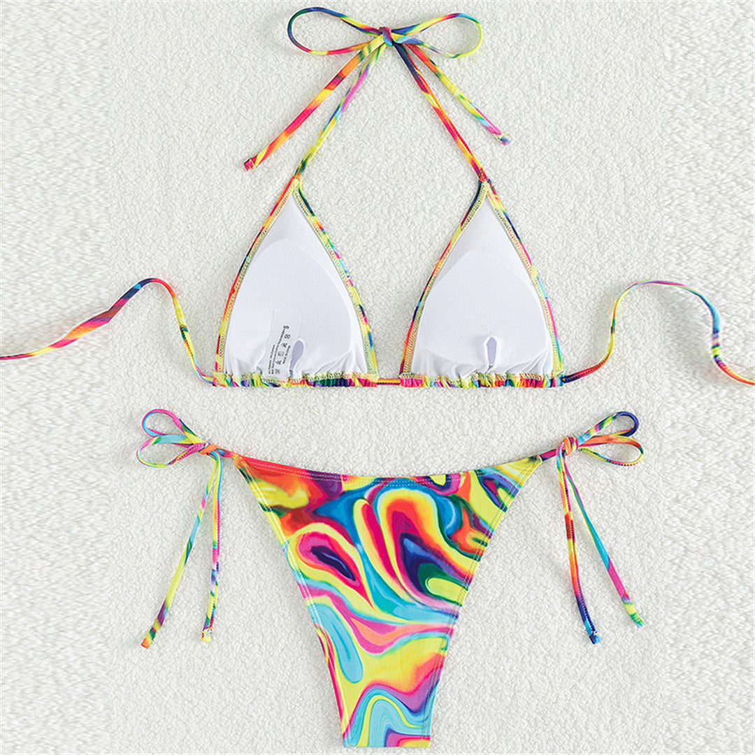 Yvonne Colorful Printed Halter Bikini