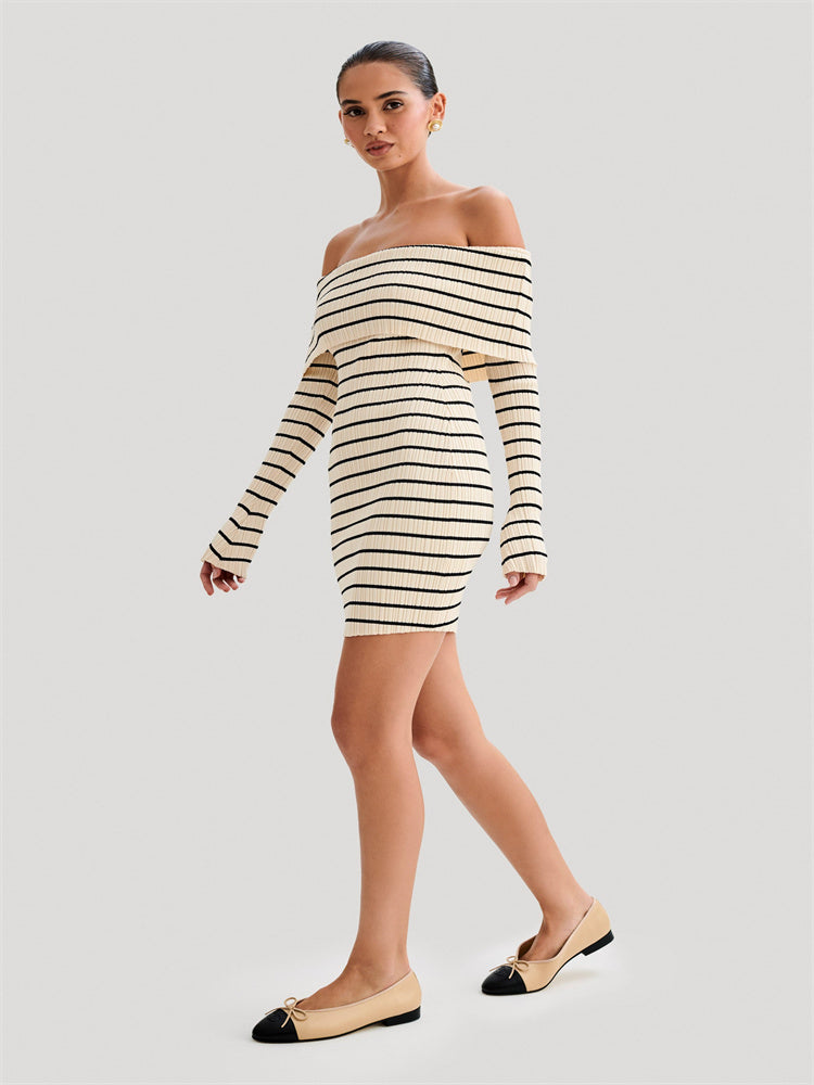 Ethel Striped Knit Sweater Mini Dress