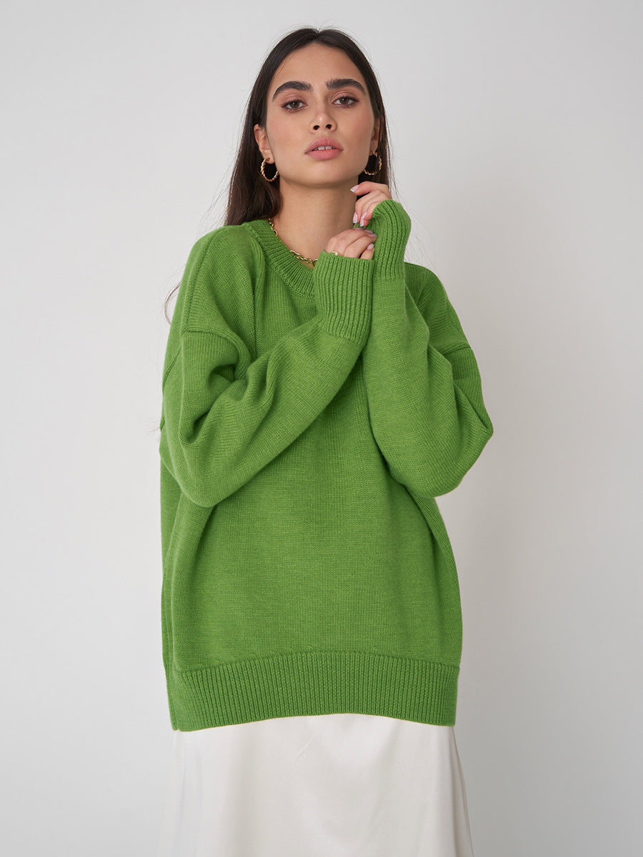 Janice O Neck Oversized Casual Women Sweater