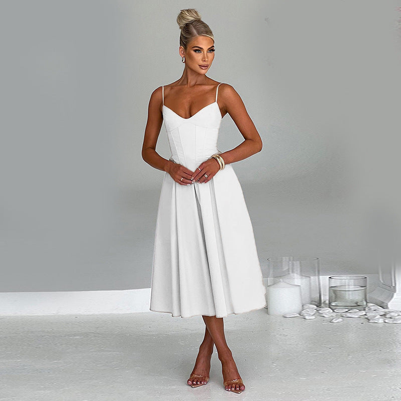 Sandy Backless Loose Sexy Midi Dress