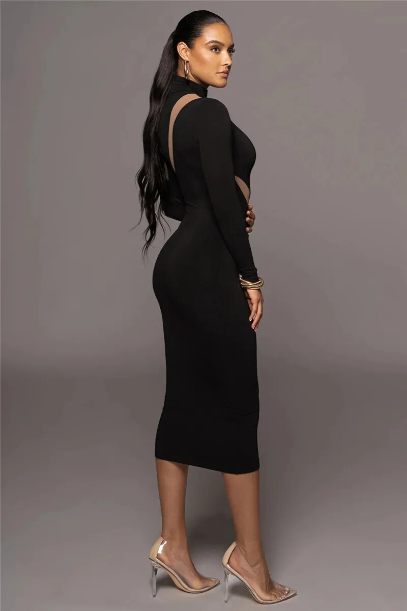 Sue Long Sleeve Bodycon Sexy Maxi Dress