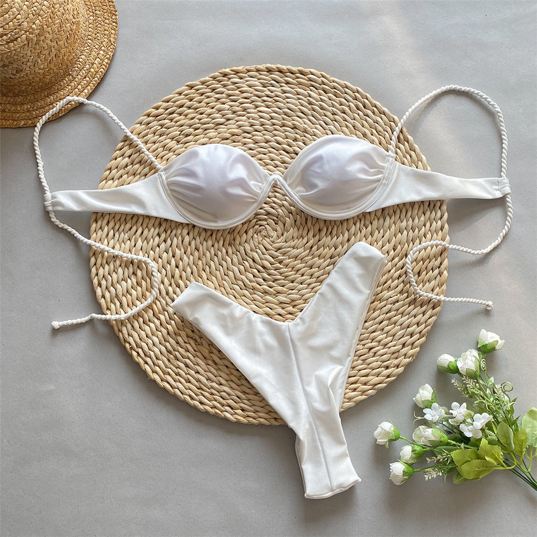 Pamela Wrinkled Underwired V-bar Bikini