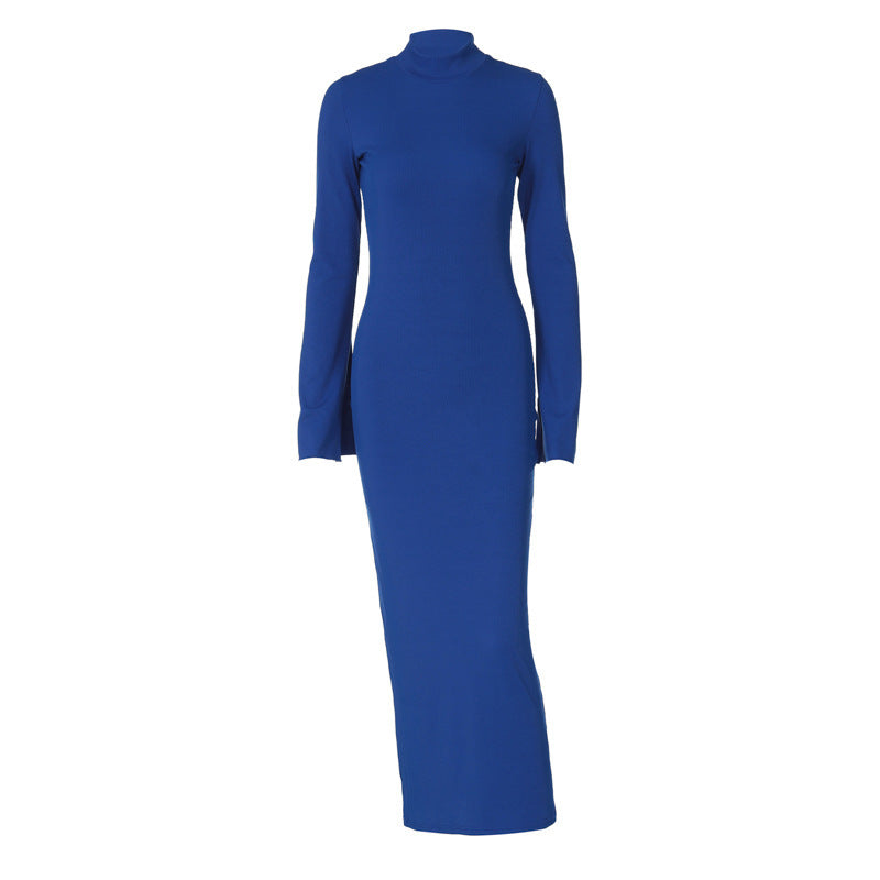 Rachel Turtleneck Long Sleeve Bodycon Maxi Dress