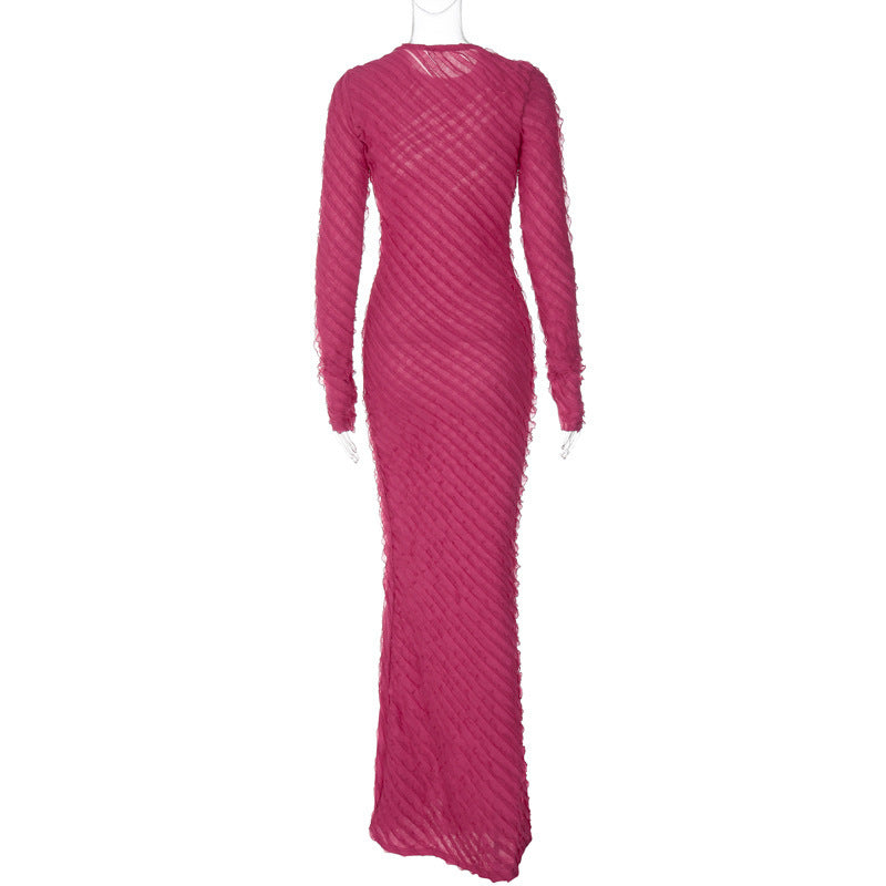 Carrie Long Sleeve Pleated Maxi Dress