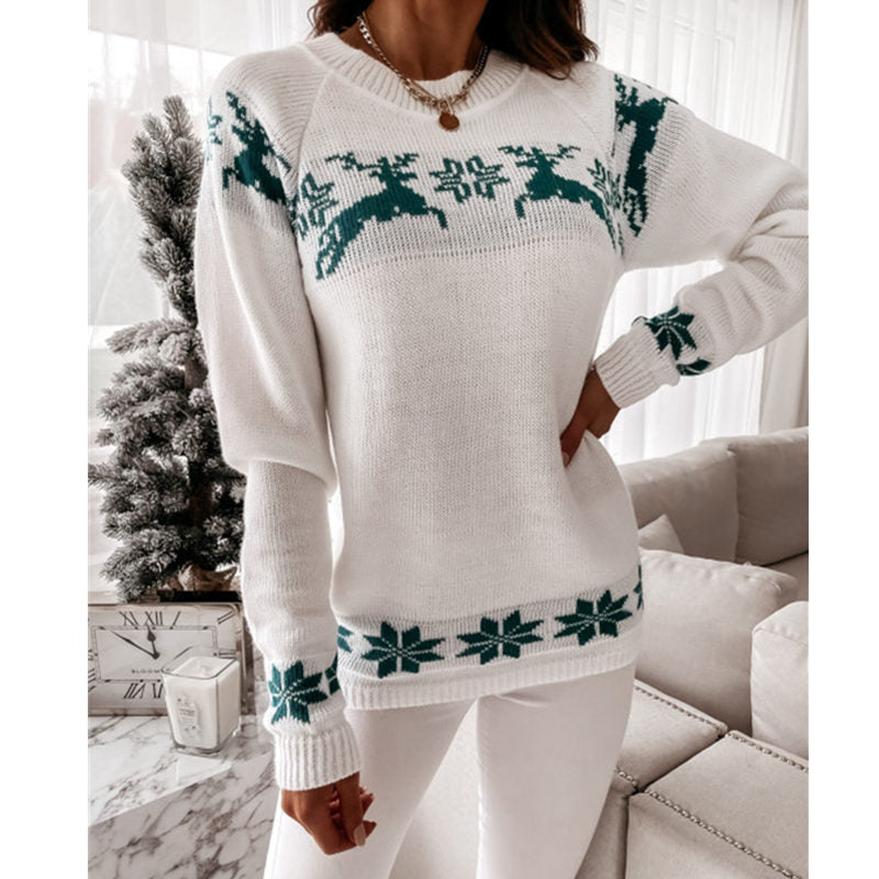 Debbie Knitted O-neck Loose Women Sweater