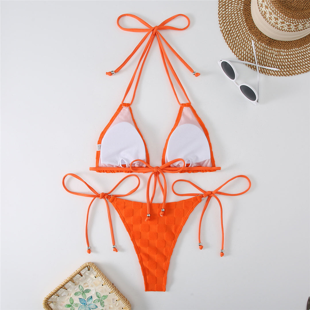 Wendy Halter Strappy High Leg Cut Bikini