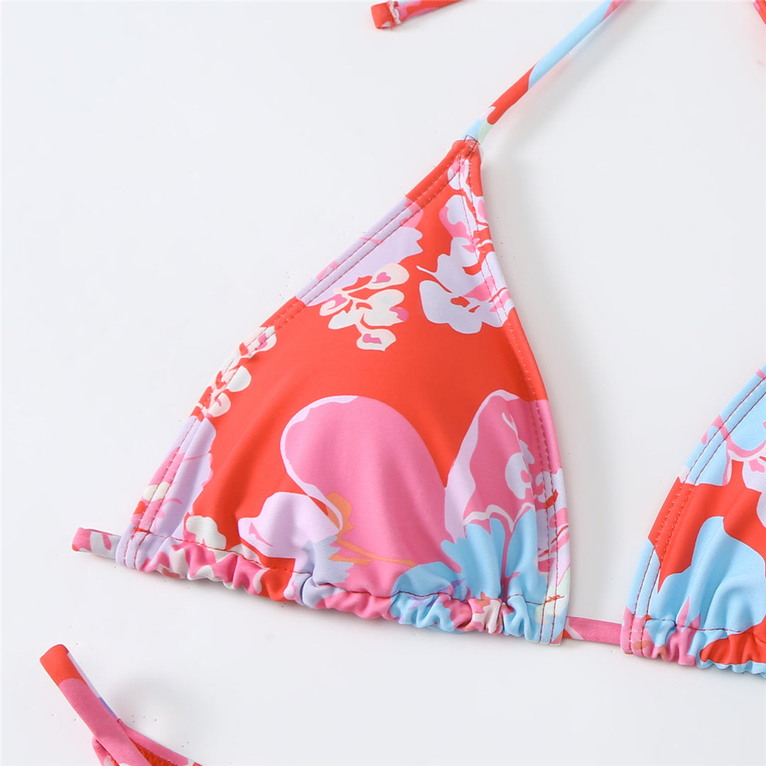 Jean Flowers Floral Brazilian Bikini