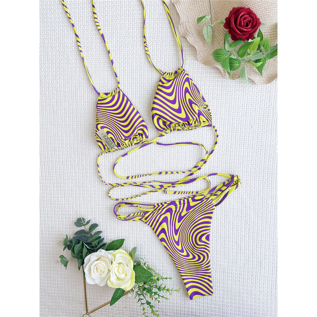 Ruby Zebra Halter Wrap Around Bikini