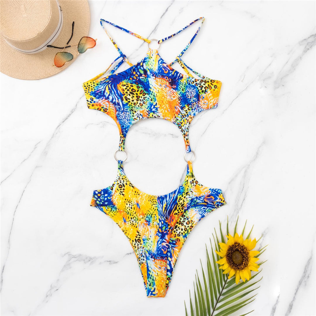 Dana Printed Tummy Cut Out One Piece Swimsuit