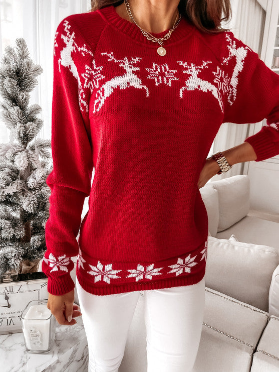 Debbie Knitted O-neck Loose Women Sweater