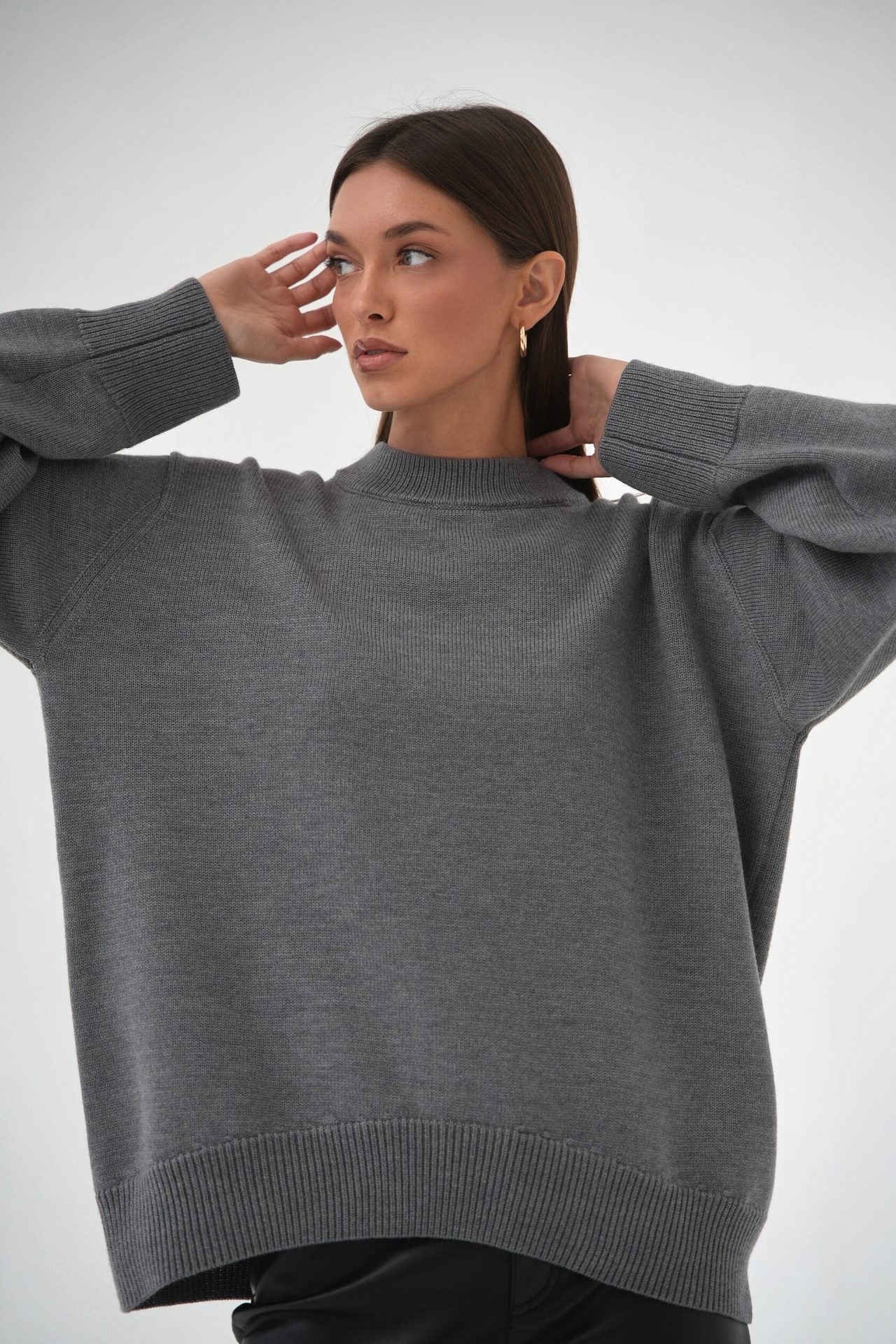 Janice O Neck Oversized Casual Women Sweater