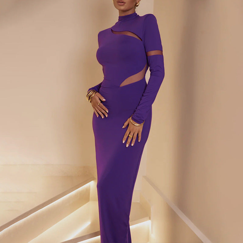 Julia Turtleneck Long Sleeve Sexy Maxi Dress