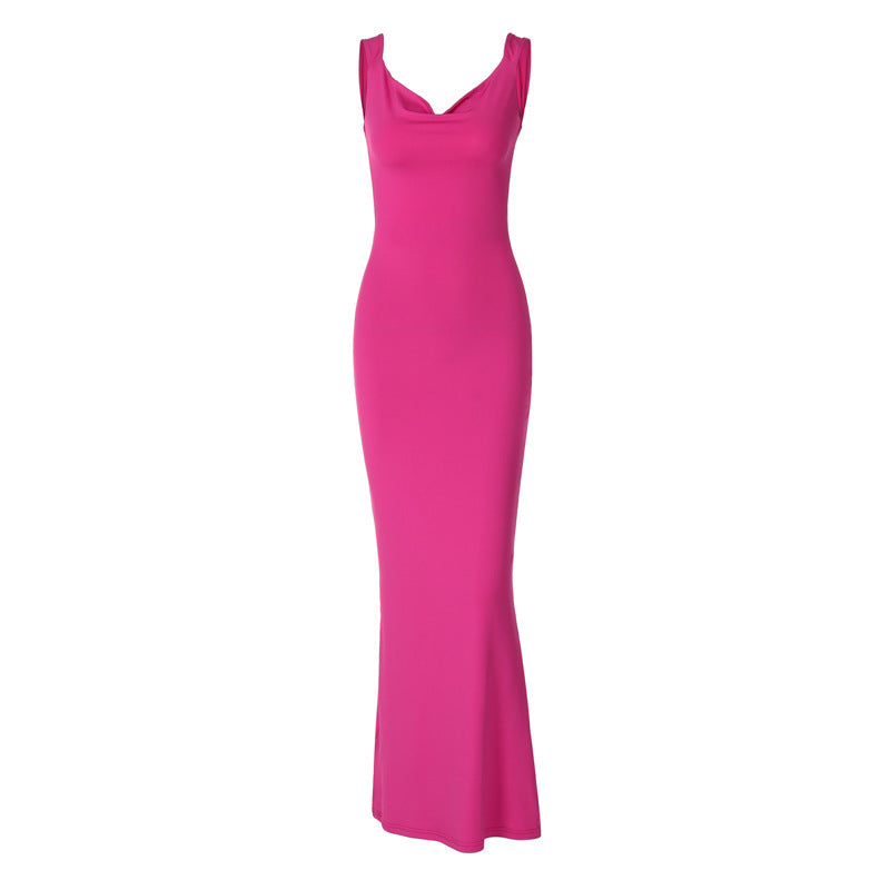 Lillian Bow Backless Bodycon Maxi Dress