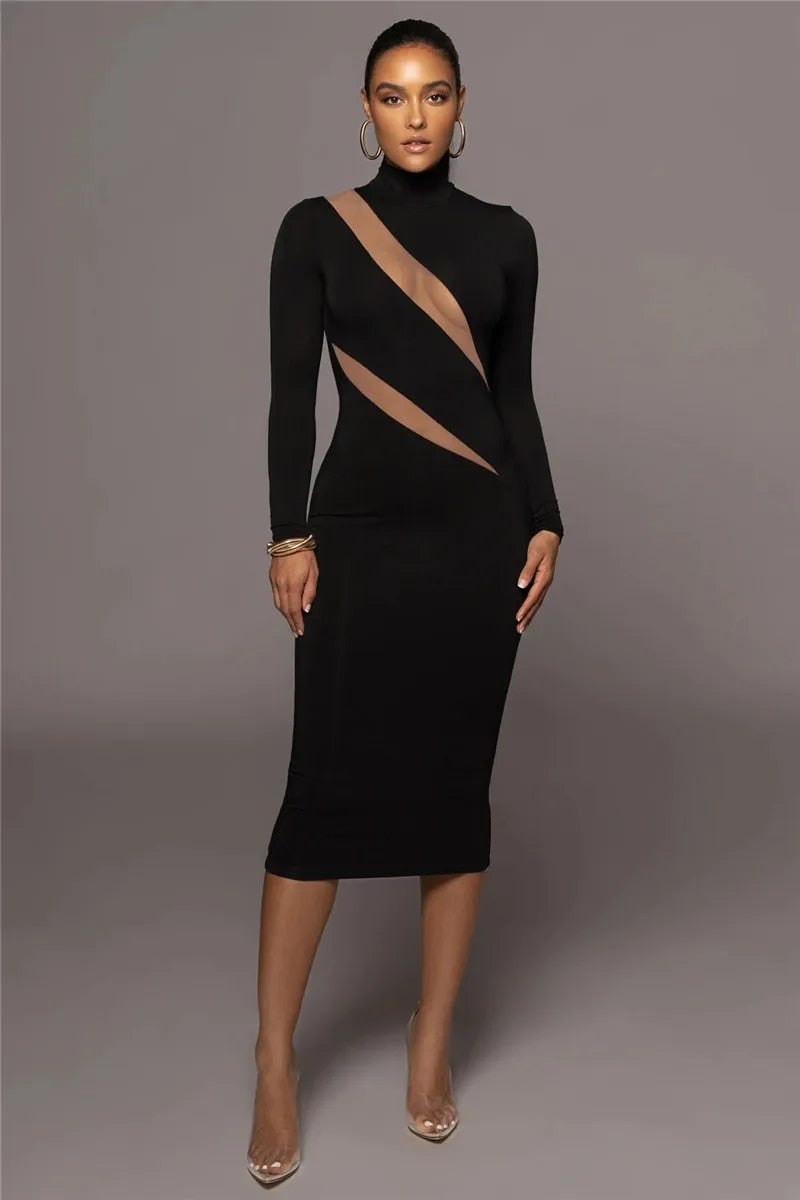 Sue Long Sleeve Bodycon Sexy Maxi Dress