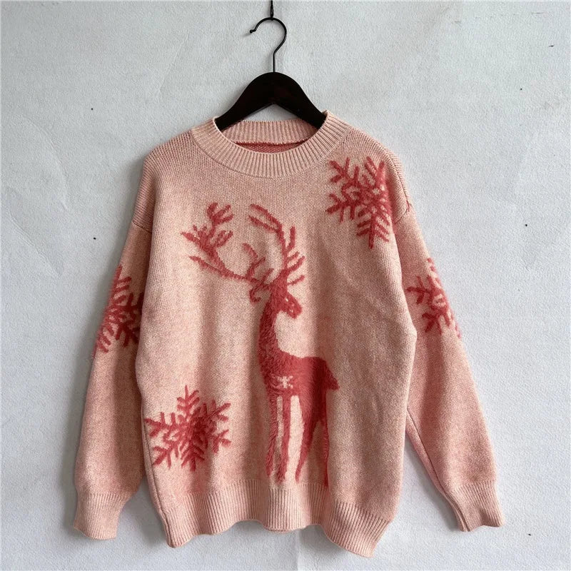 Renee Christmas O-neck Knitted Women Sweater