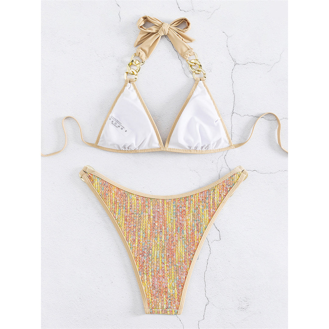 Anita Halter Shiny Sequin Metal Ring Bikini