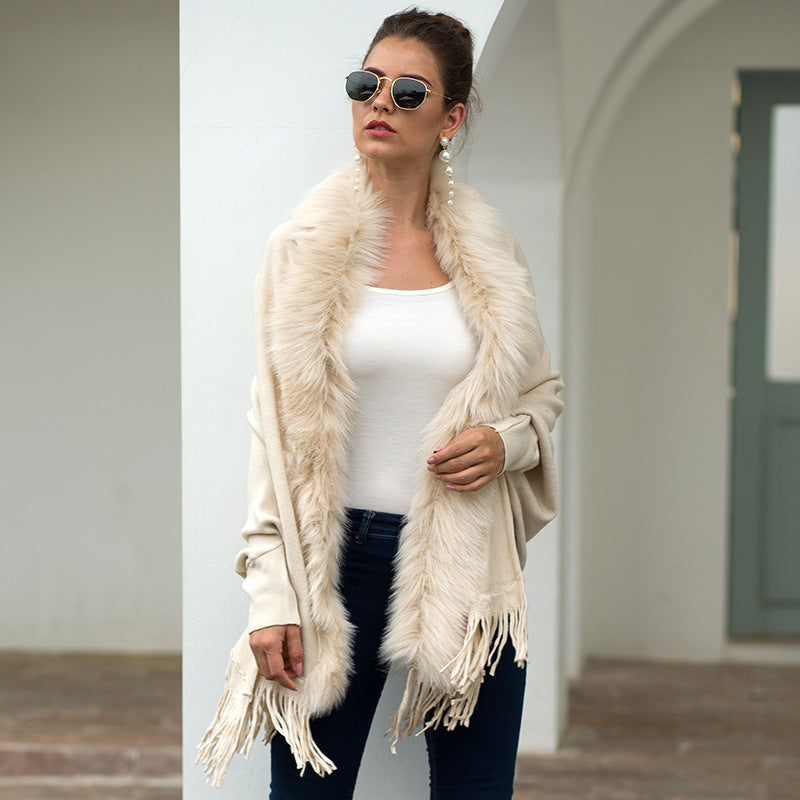 Molly Fur Collar Bohemian Oversized Women Cardigan