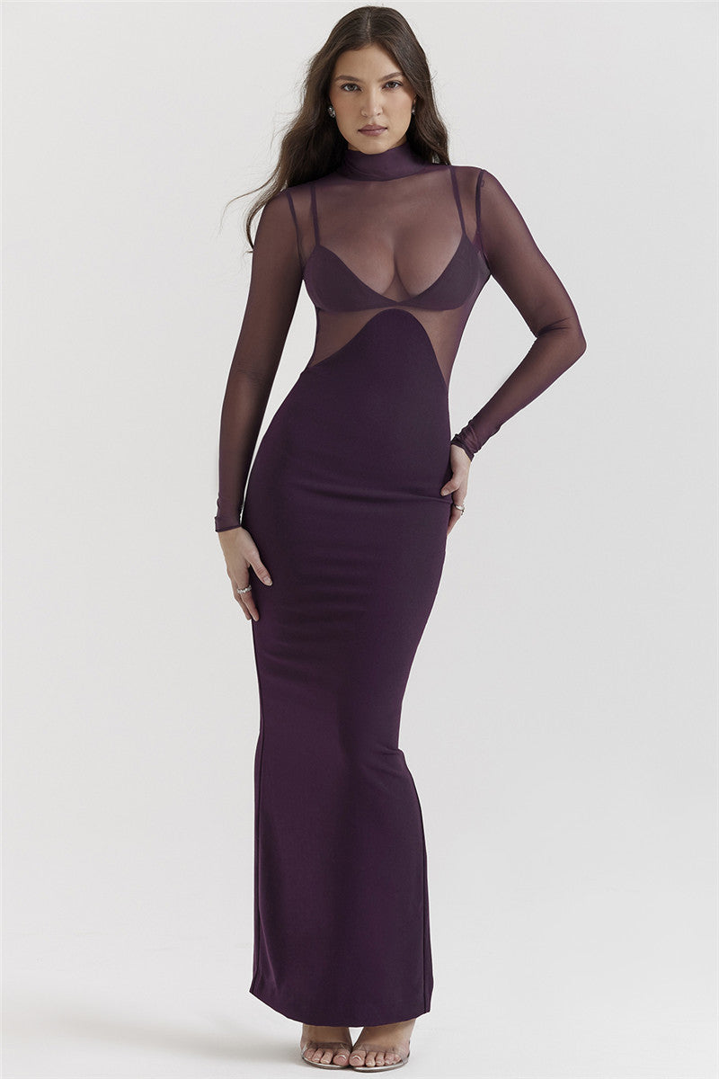 Paris Purple Backless Sexy Maxi Dress