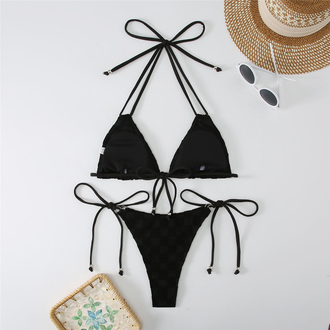 Wendy Halter Strappy High Leg Cut Bikini