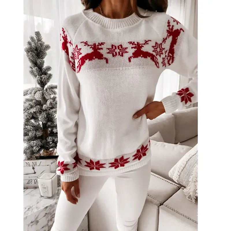 Debbie Knitted O-neck Loose Women Sweater