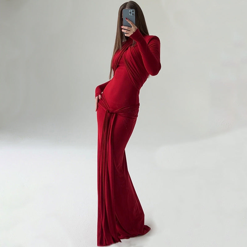 Connie Long Sleeve Bandage Maxi Dress