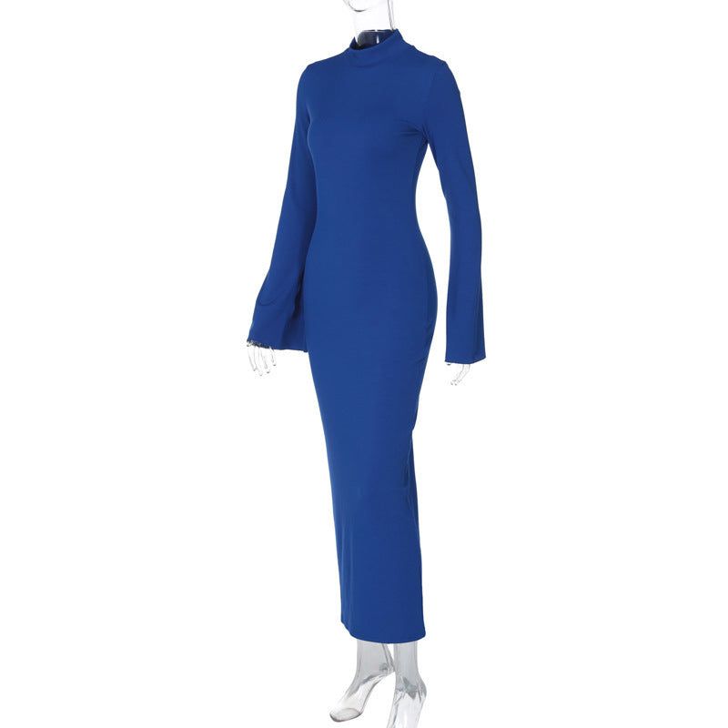 Rachel Turtleneck Long Sleeve Bodycon Maxi Dress