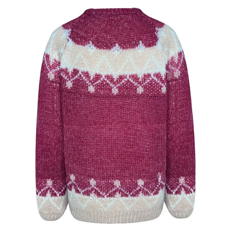 Lillian Print Knitted Women Sweater