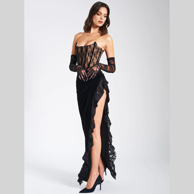 Tara Lace Strapless Maxi Dress