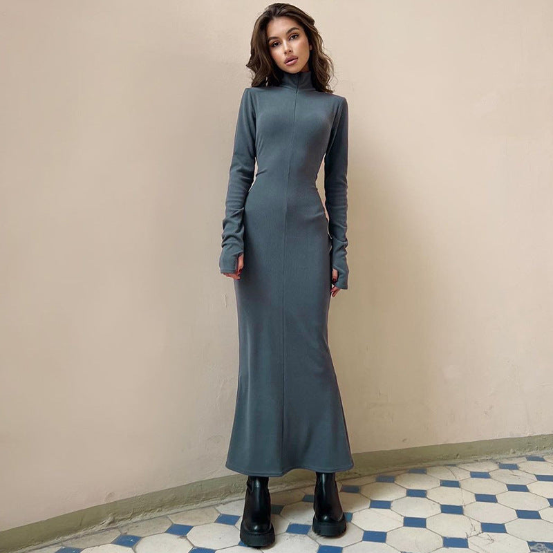 Ruby Turtleneck Long Sleeve Bodycon Long Dress