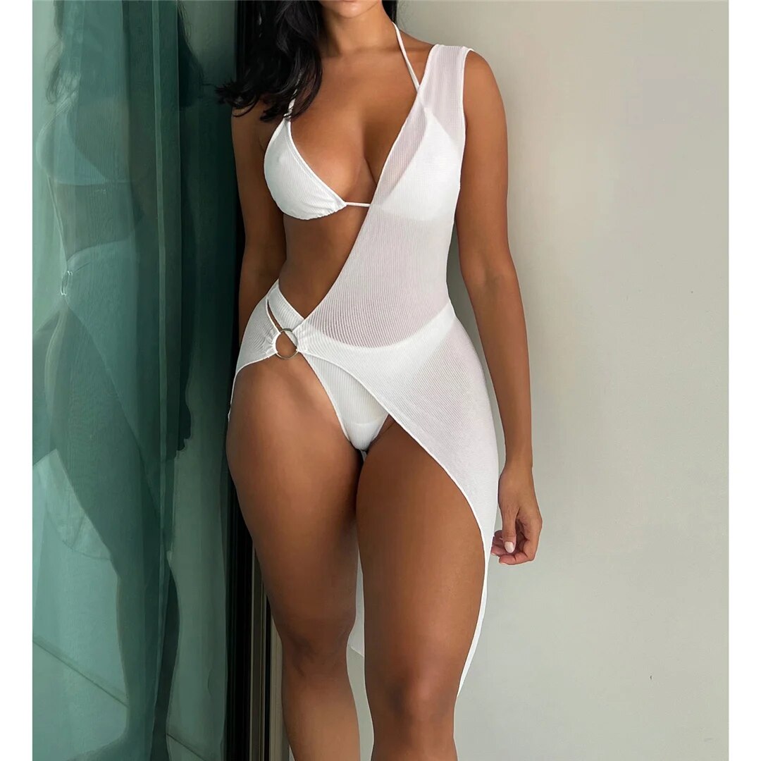 Lydia With Cover Up Halter Bikini