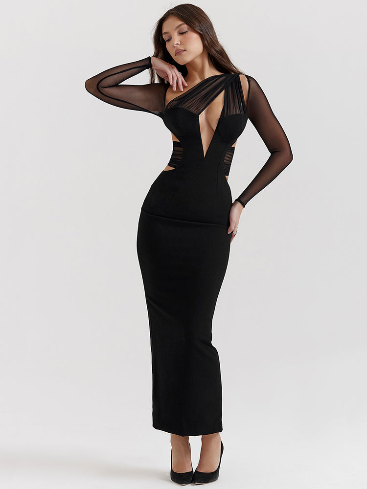 Alison Hollow Out Bodycon Sexy Maxi Dress